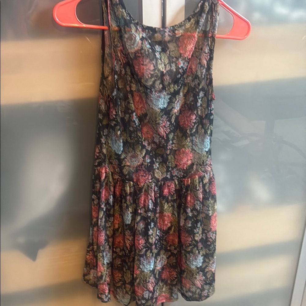 Happening in the Present Floral Sleeveless Top - Black and Multicolor
